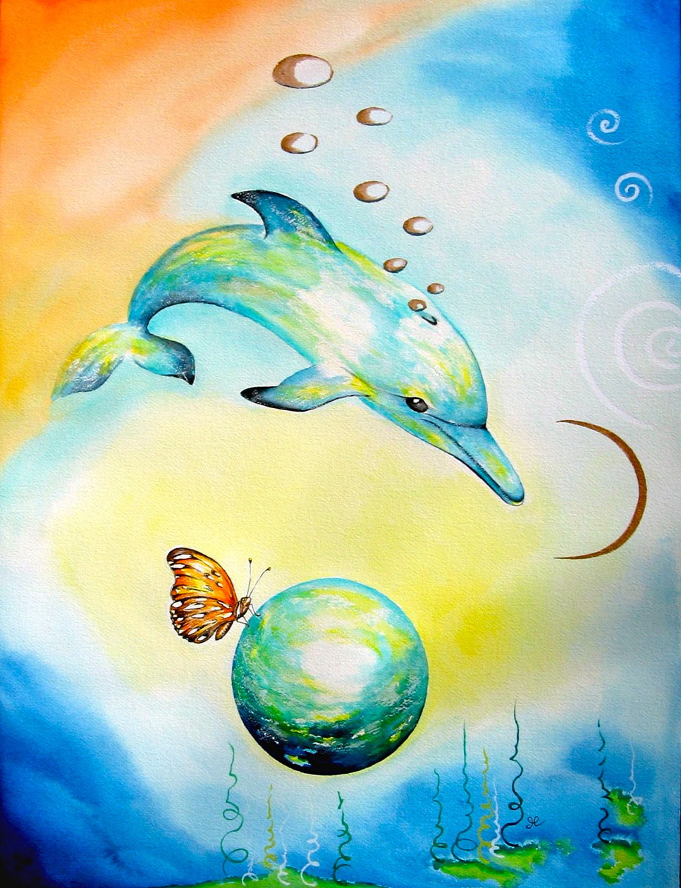 Dolphin3 by visionary artist Madeleine Tuttle