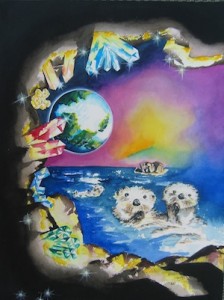 otters by visionary artist Madeleine Tuttle