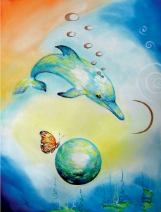 Dolphin1 by visionary artist Madeleine Tuttle