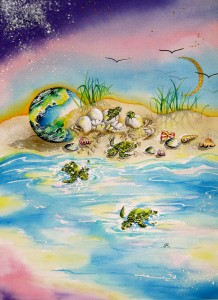 Turtles1 by visionary artist Madeleine Tuttle