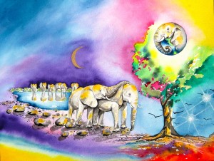 Elephants by visionary artist Madeleine Tuttle