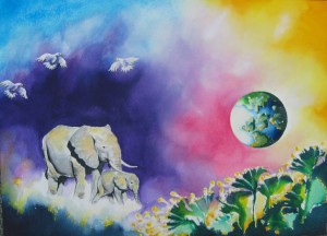 Elephants by artist Madeleine Tuttle
