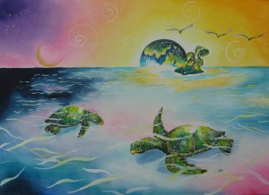 Turtles by artist MadeleineTuttle